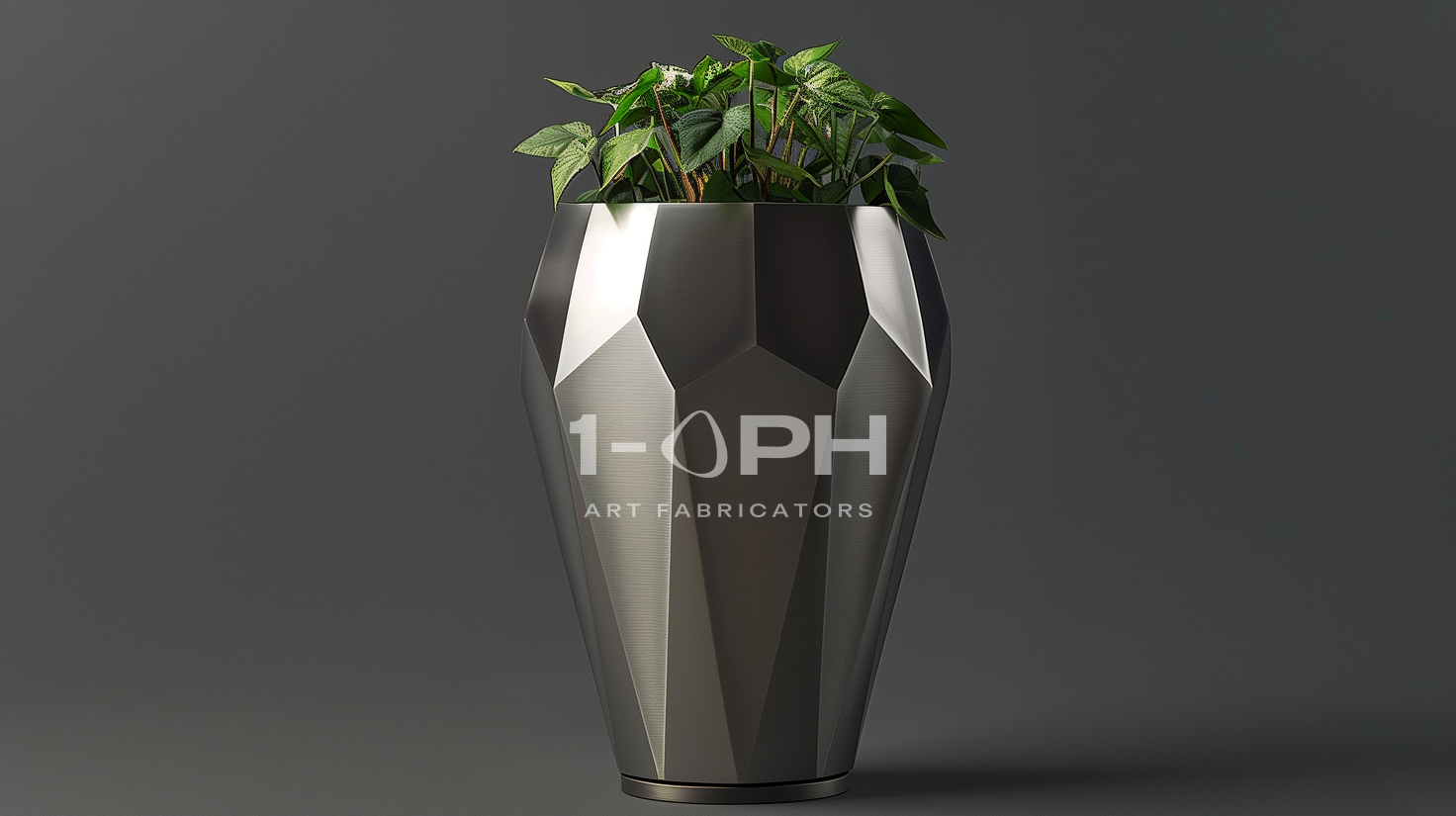 Faceted Stainless Steel Geometric Luxury Planter