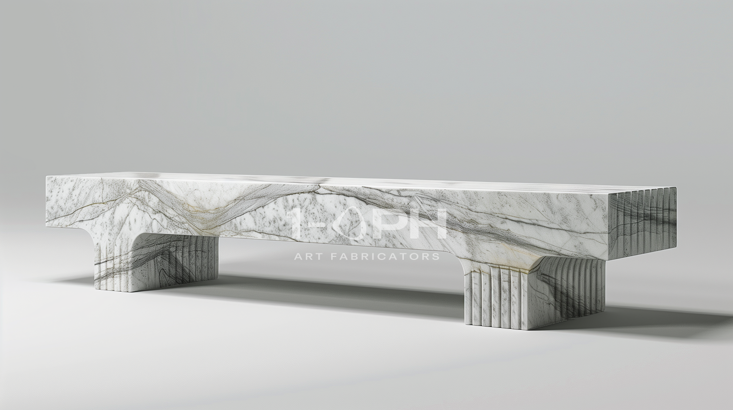 Calacatta Strata Marble Bench