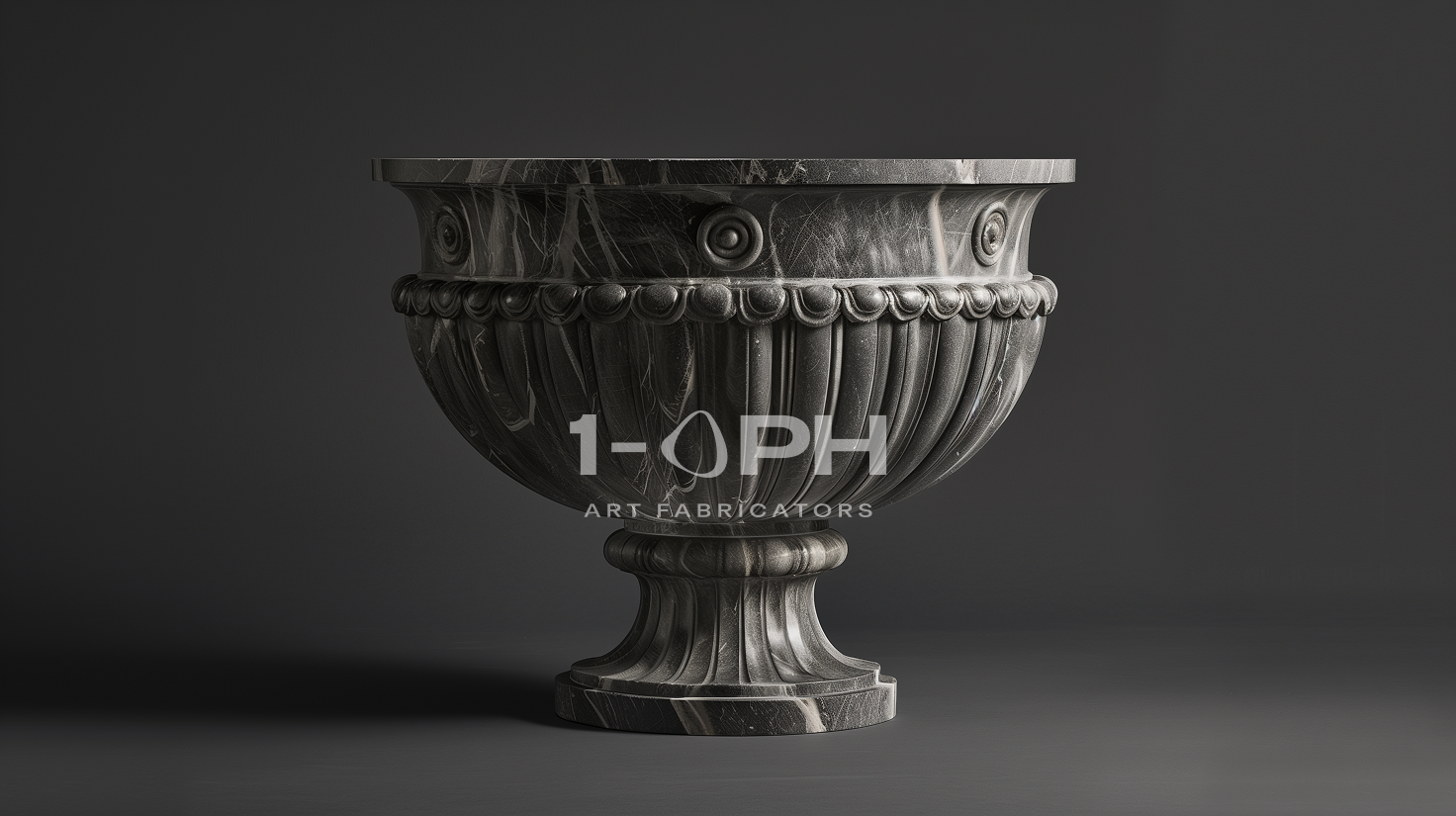 Pietra Grey Classical Fluted Marble Urn Planter