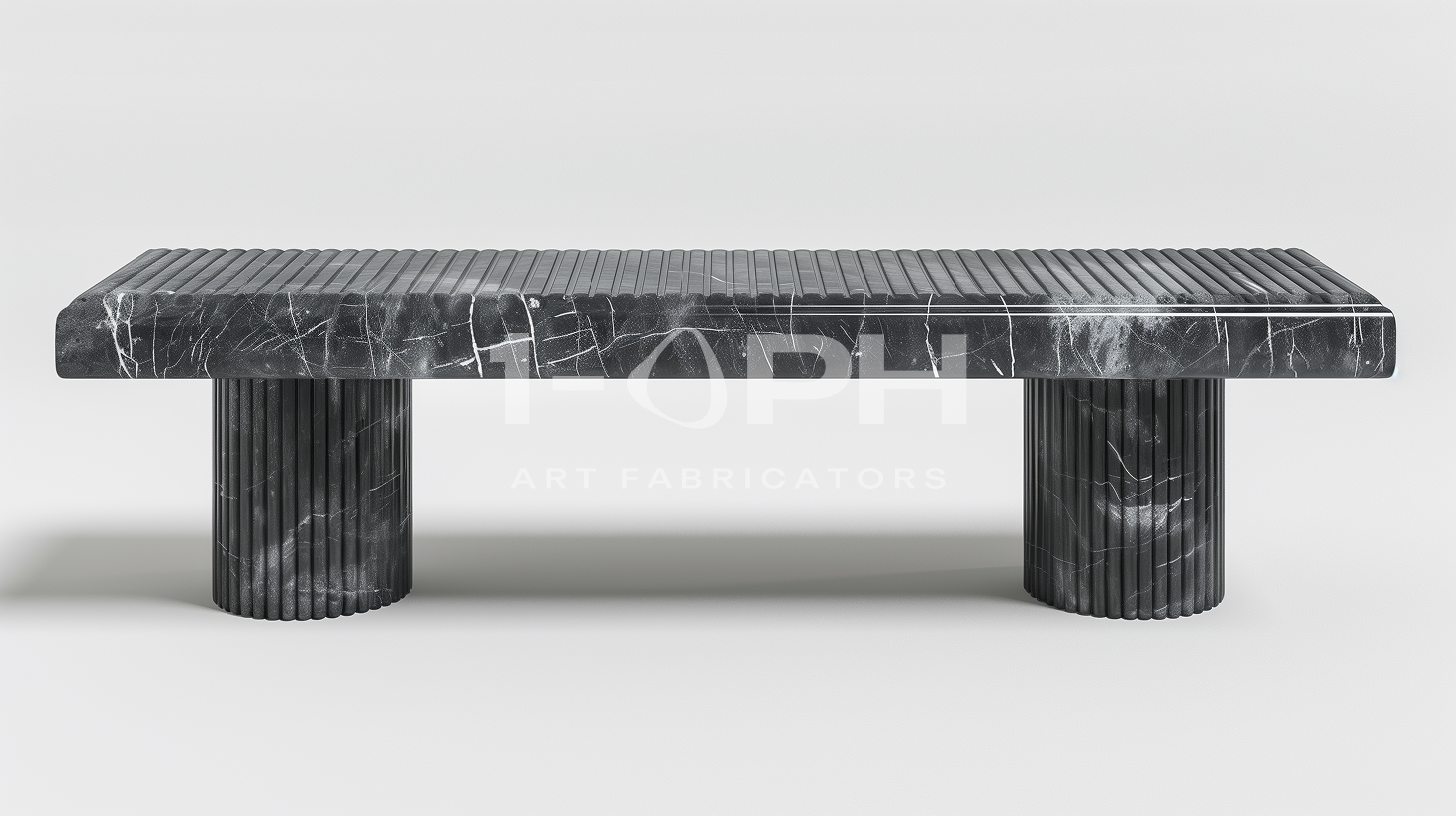 Fluted Column Marble Bench