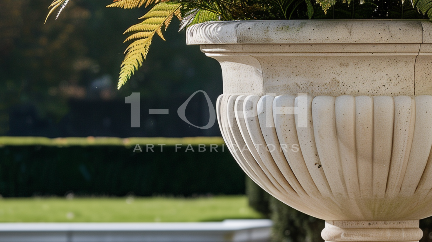 Grand Fluted Estate Marble Urn Planter
