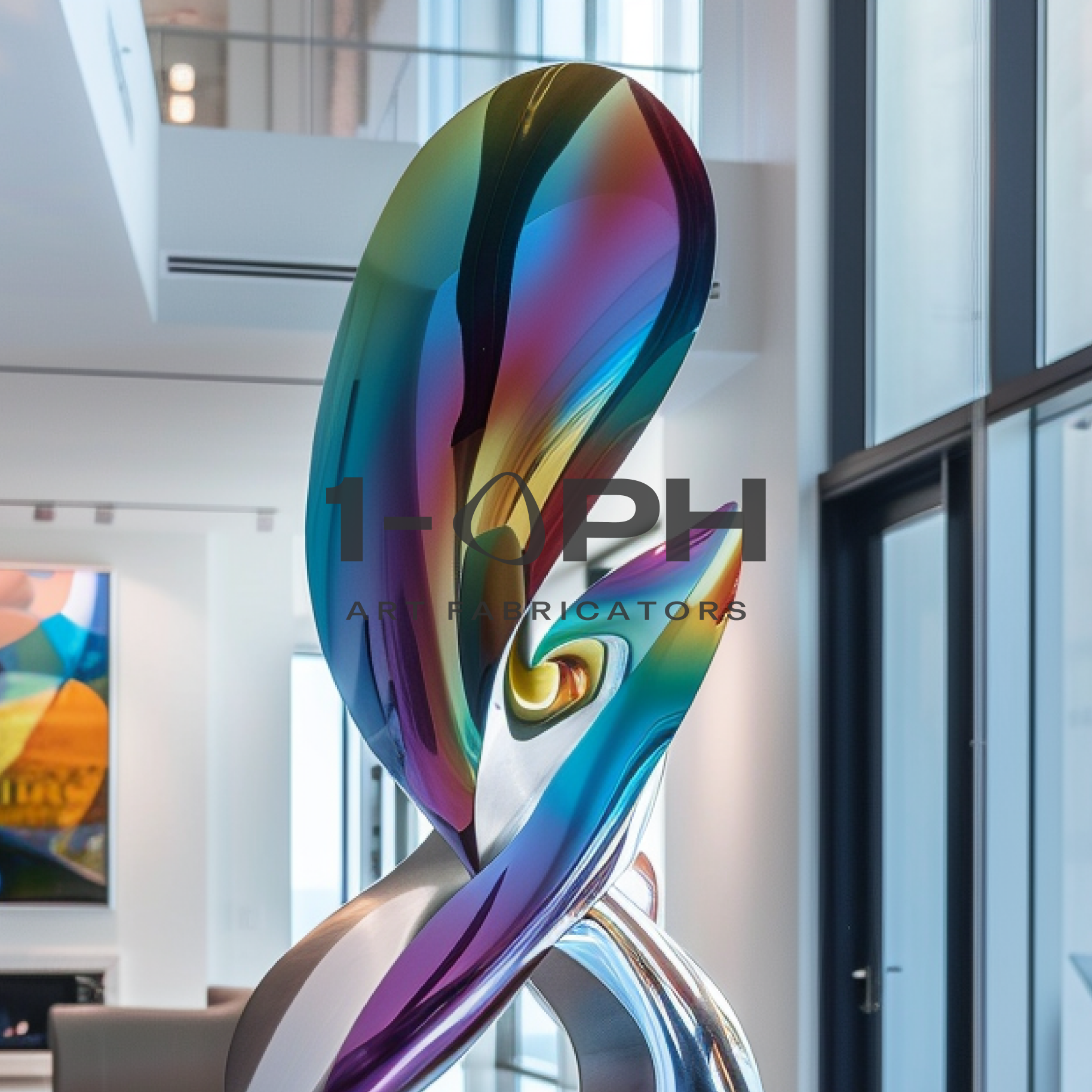 Chromaflux Helix — Polished Stainless Steel Sculpture