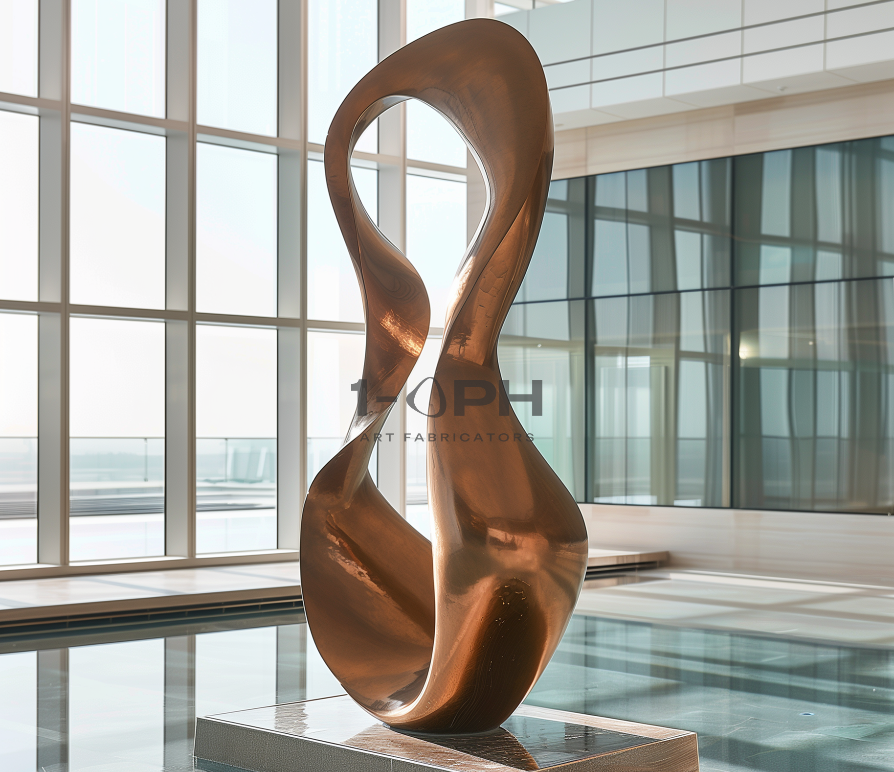 Eternal Flux — Human-Scale Polished Bronze Sculpture
