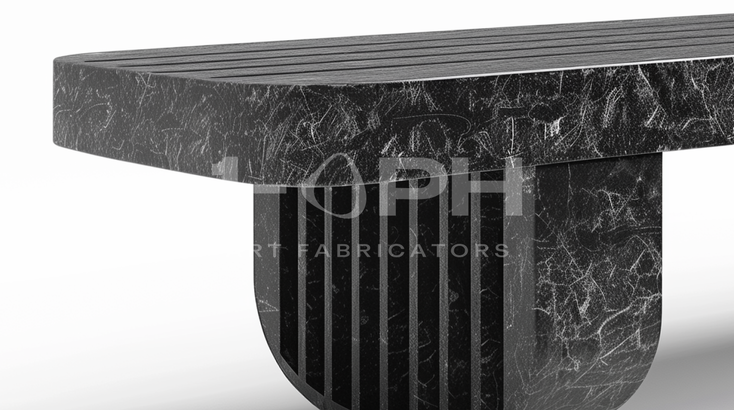 Obsidian Column Marble Bench