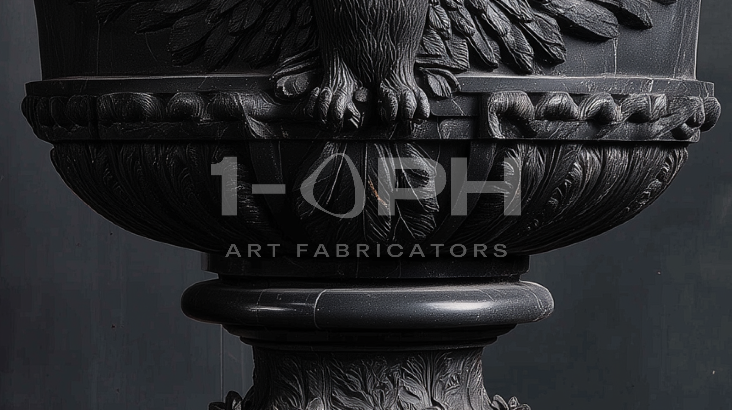 Imperial Eagle Black Marble Urn Planter