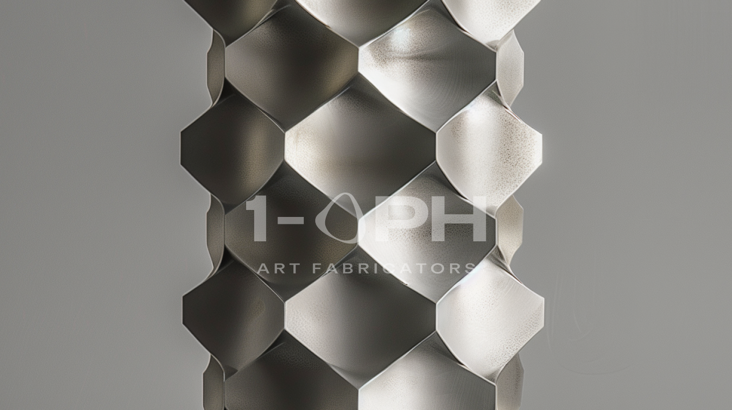 HexaFacet Stainless Steel Luxury Column Planter