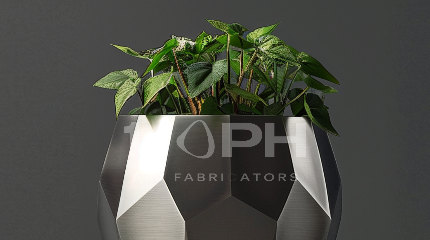 Faceted Stainless Steel Geometric Luxury Planter