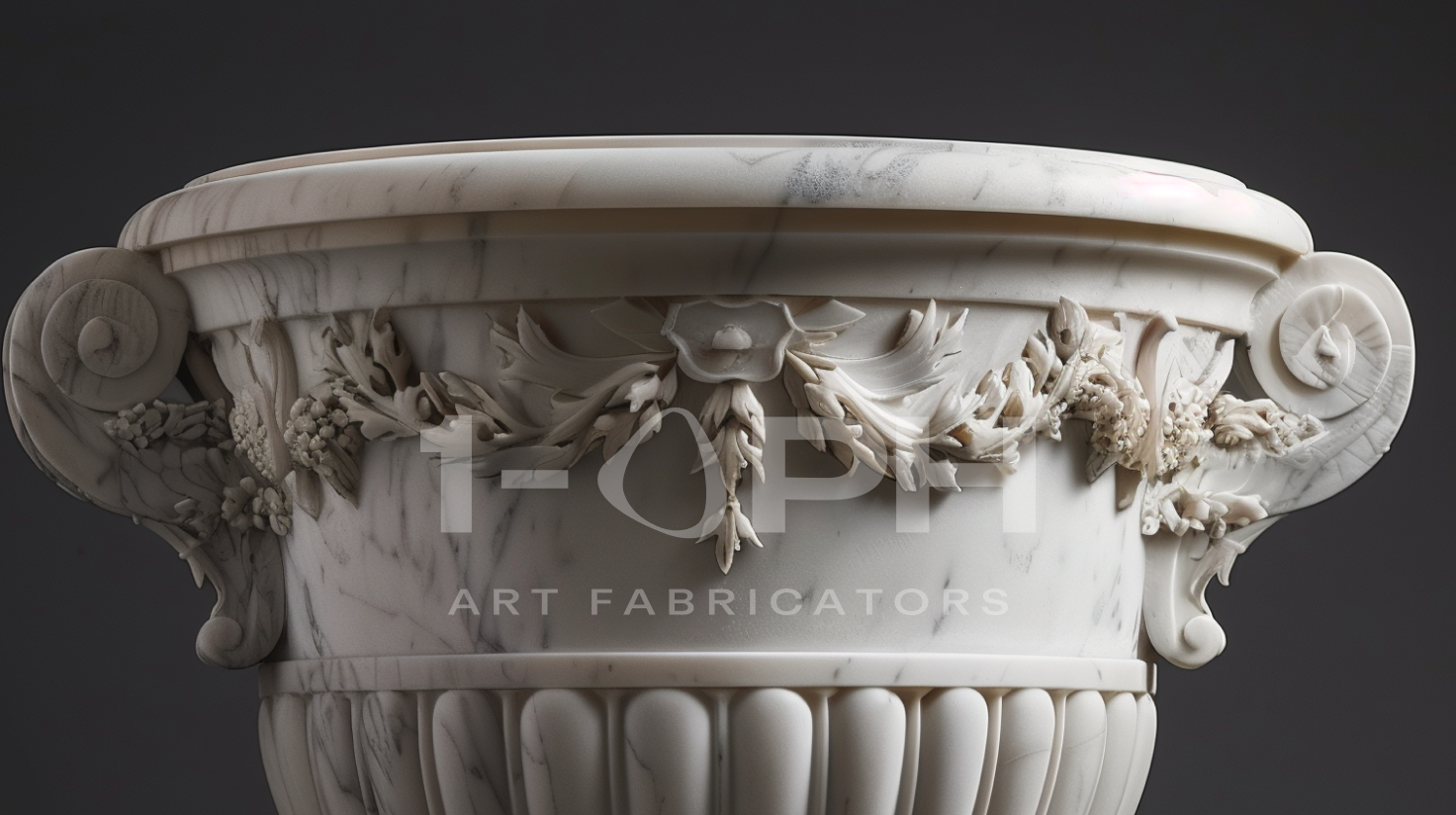 Carrara Floral Garland Marble Urn Planter