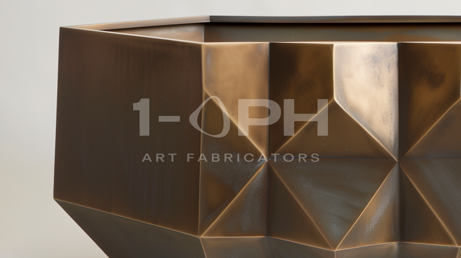 Faceted Bronze Geometric Luxury Planter