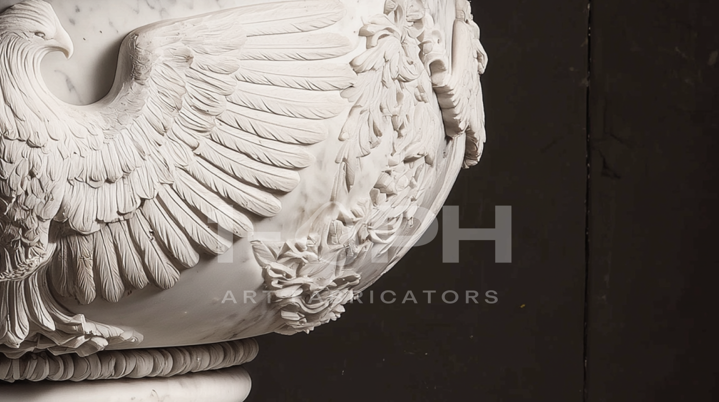 Imperial Eagle Marble Urn Planter