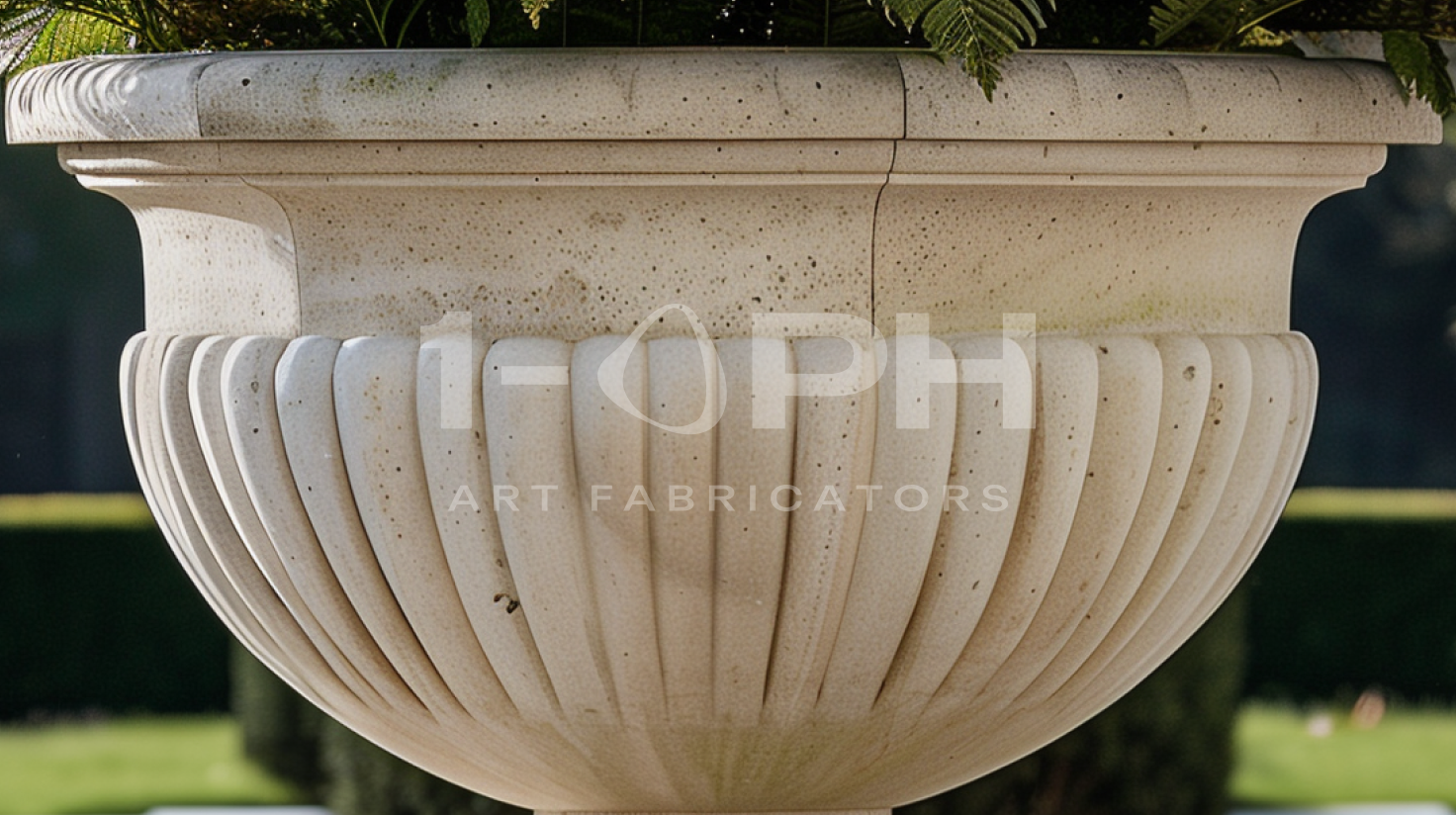 Grand Fluted Estate Marble Urn Planter