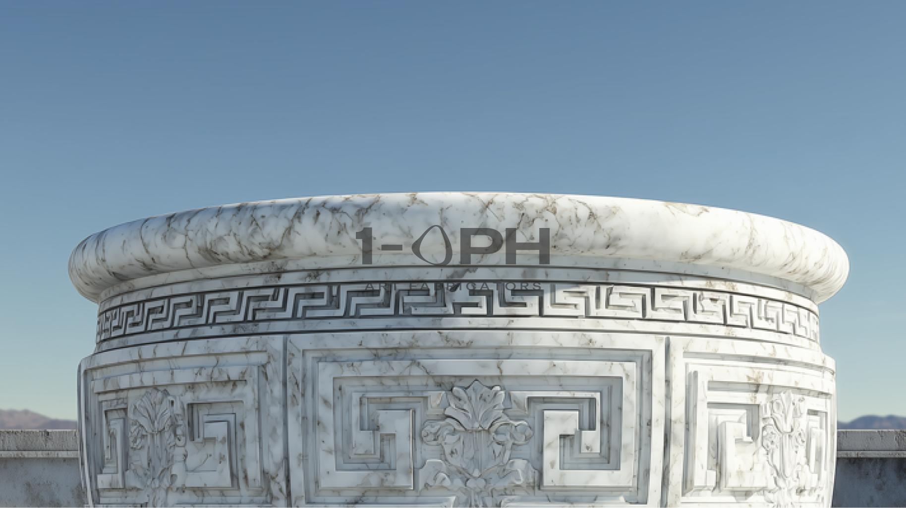 Imperial Helios Vessel — Monumental Carved Marble Planter