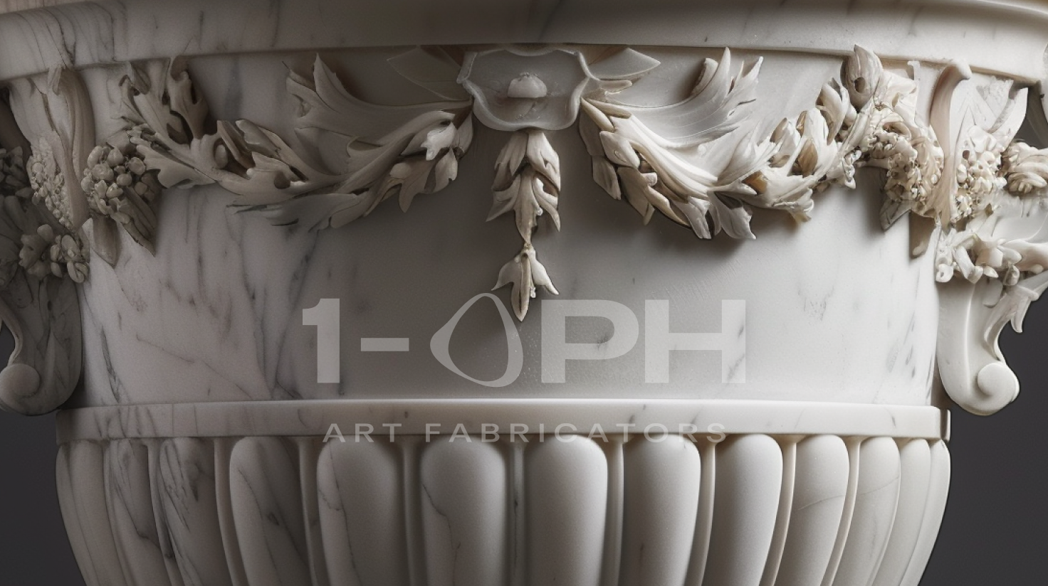 Carrara Floral Garland Marble Urn Planter