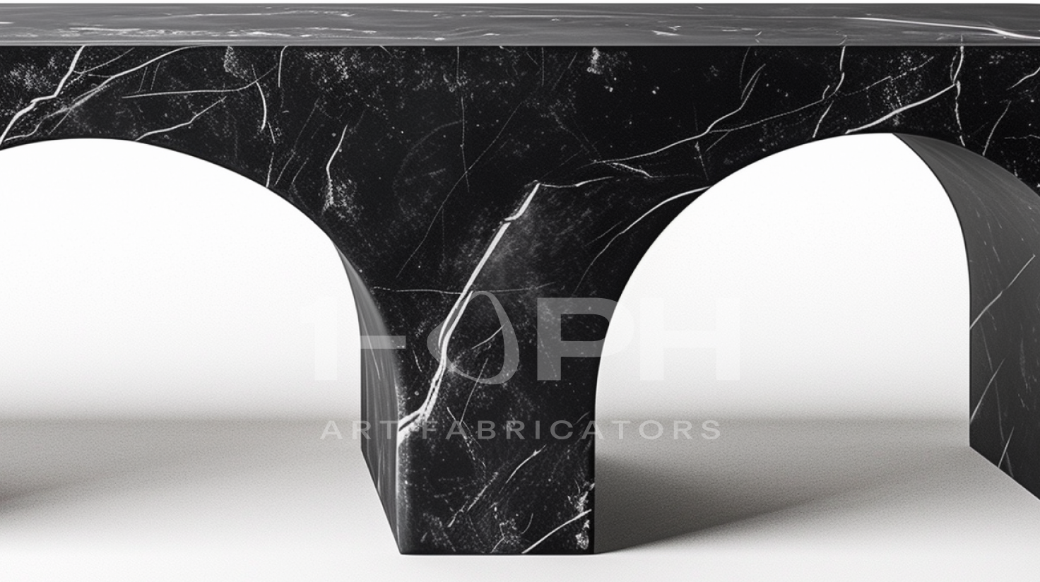 Tri-Arch Monolith Marble Bench