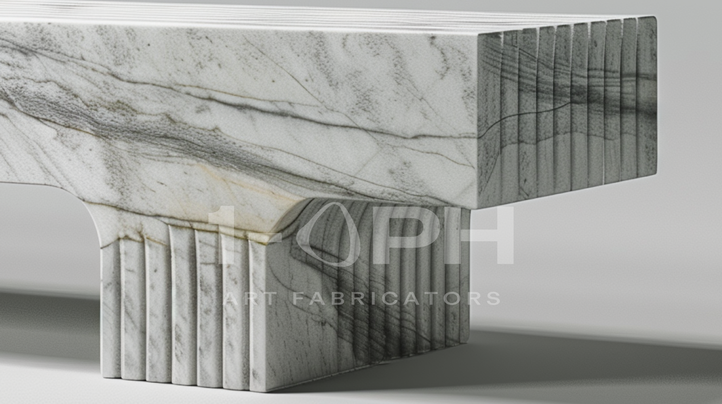 Calacatta Strata Marble Bench