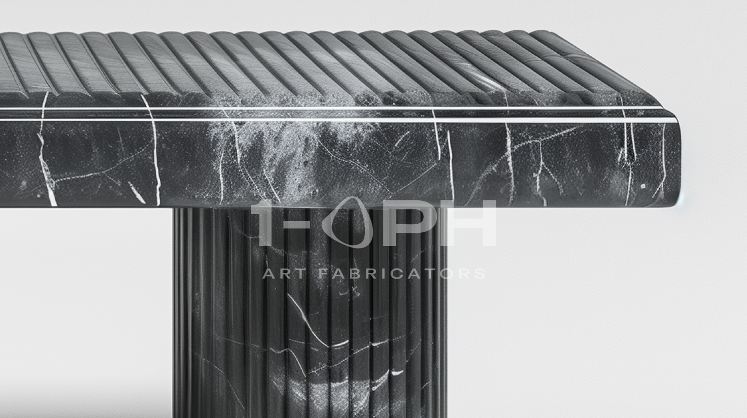 Fluted Column Marble Bench
