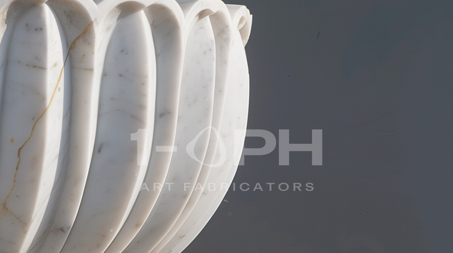 Fluted Crown Marble Urn Planter