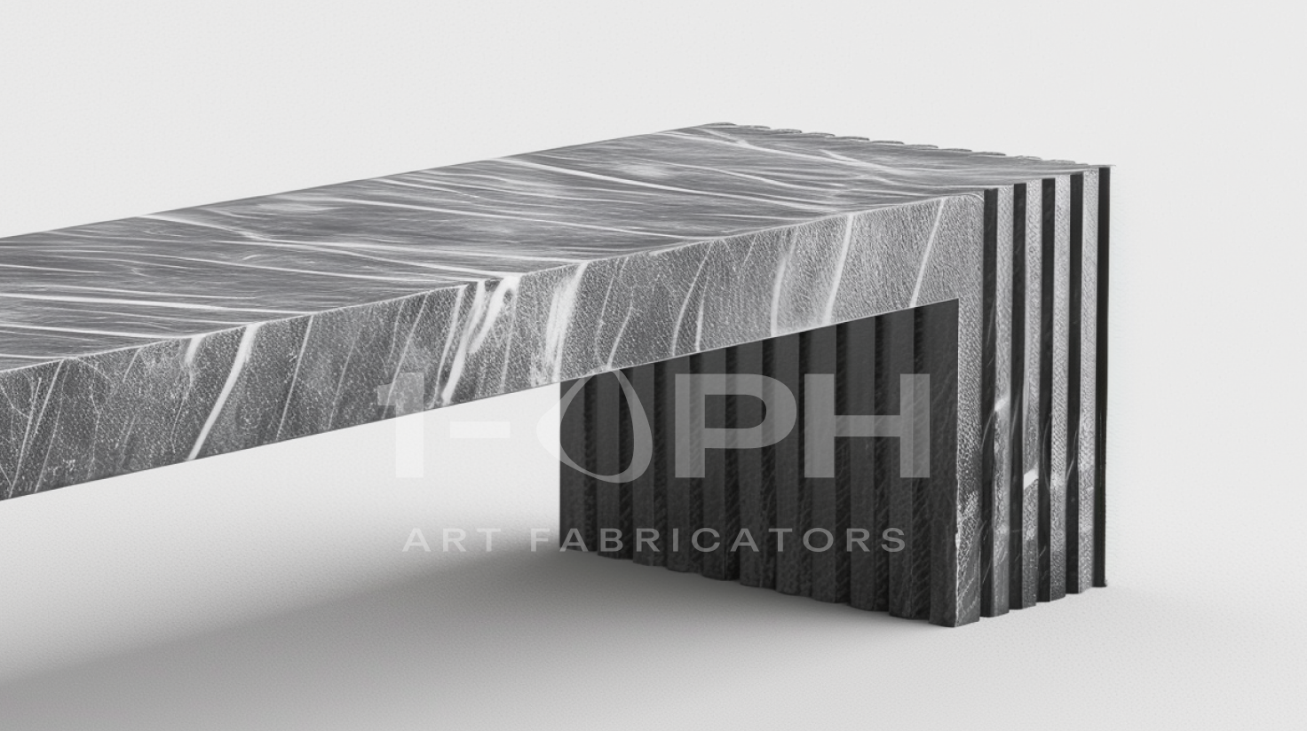 Strata Linear Marble Bench