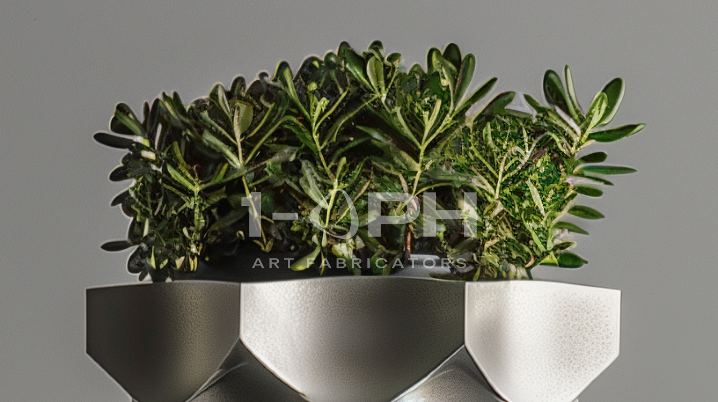 HexaFacet Stainless Steel Luxury Column Planter
