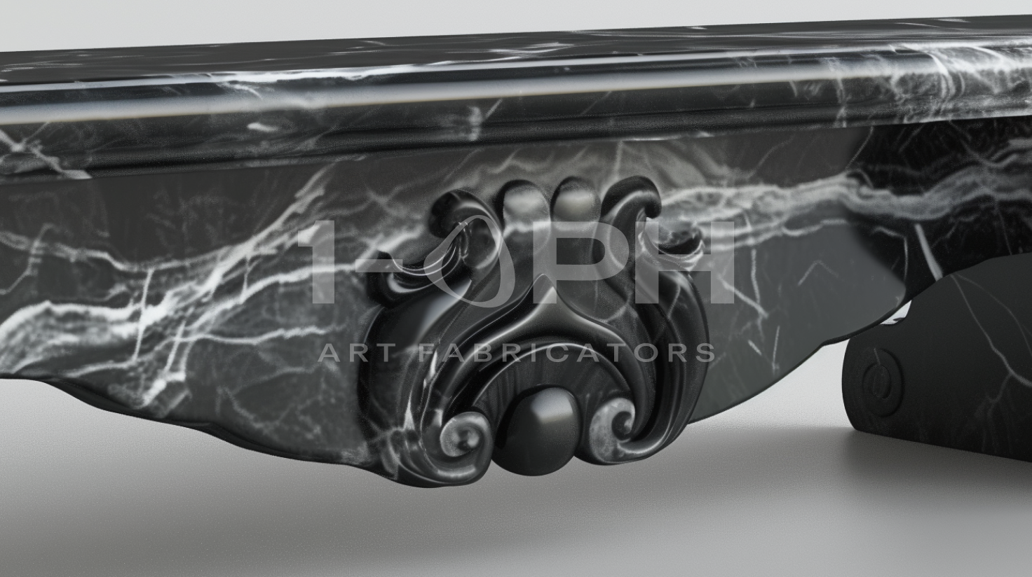 Baroque Nero Marble Bench
