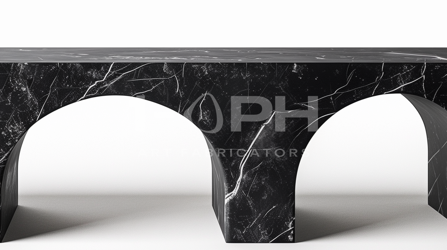 Tri-Arch Monolith Marble Bench