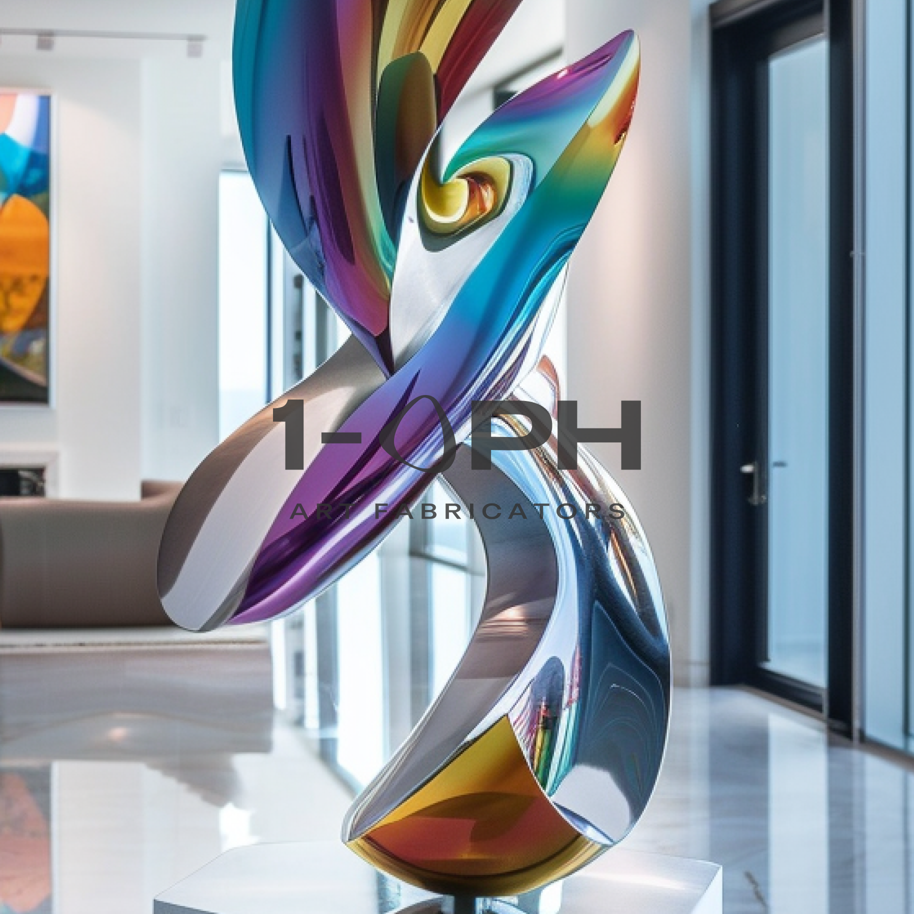 Chromaflux Helix — Polished Stainless Steel Sculpture