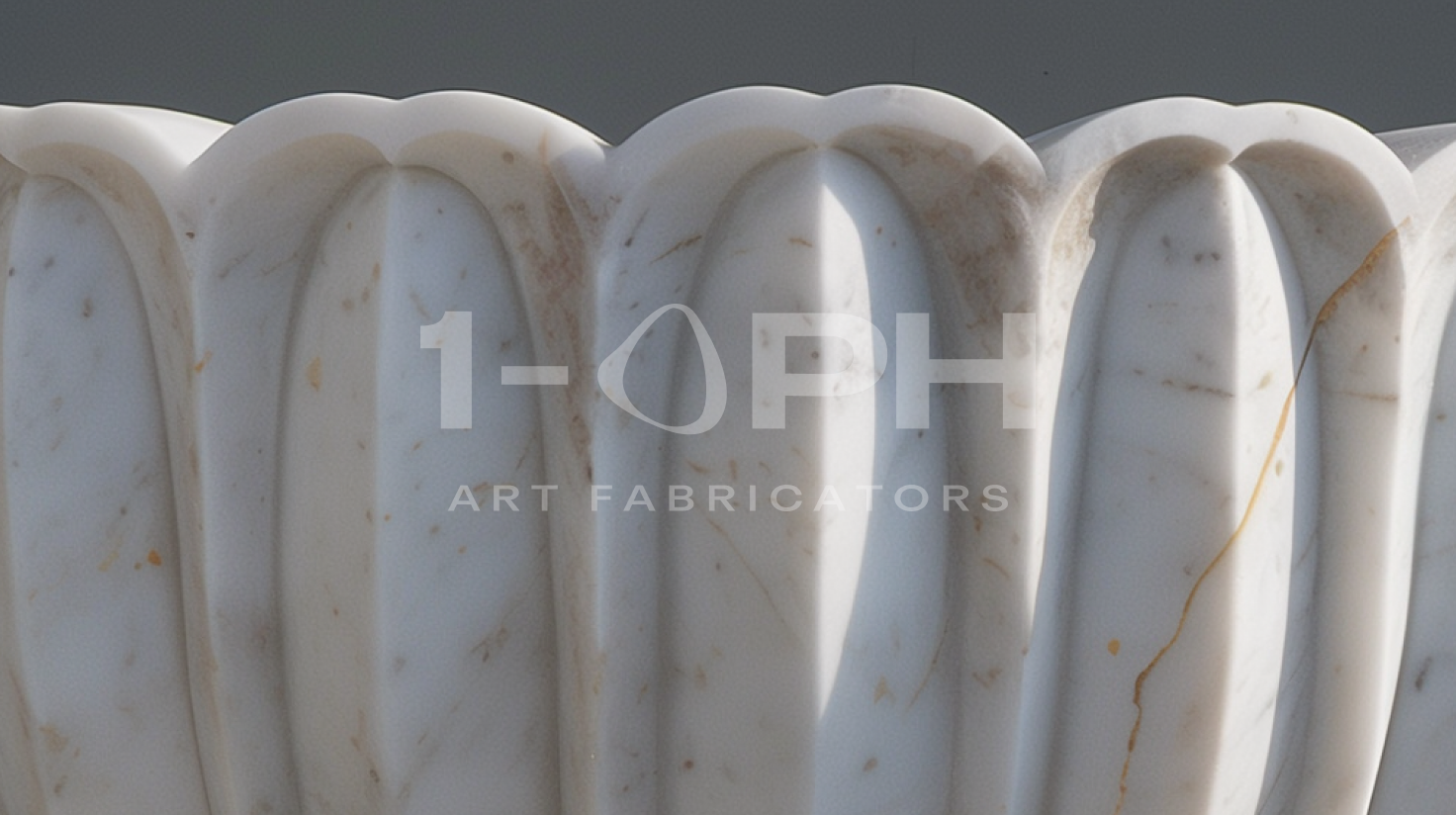 Fluted Crown Marble Urn Planter