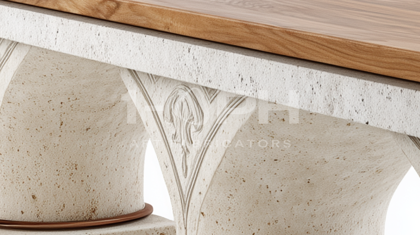 Arcadia Stone & Walnut Bench