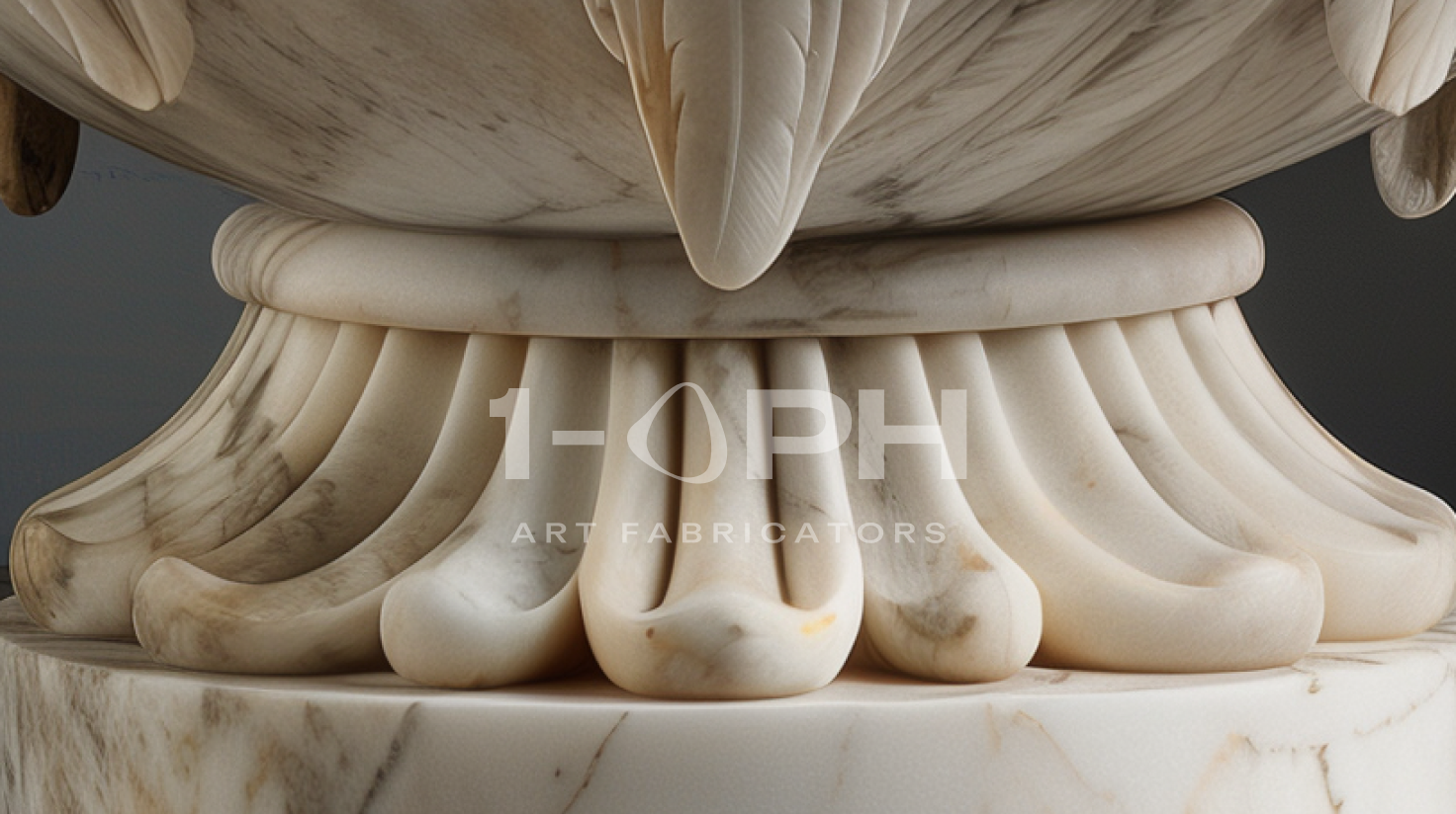 Carrara Winged Marble Urn Planter