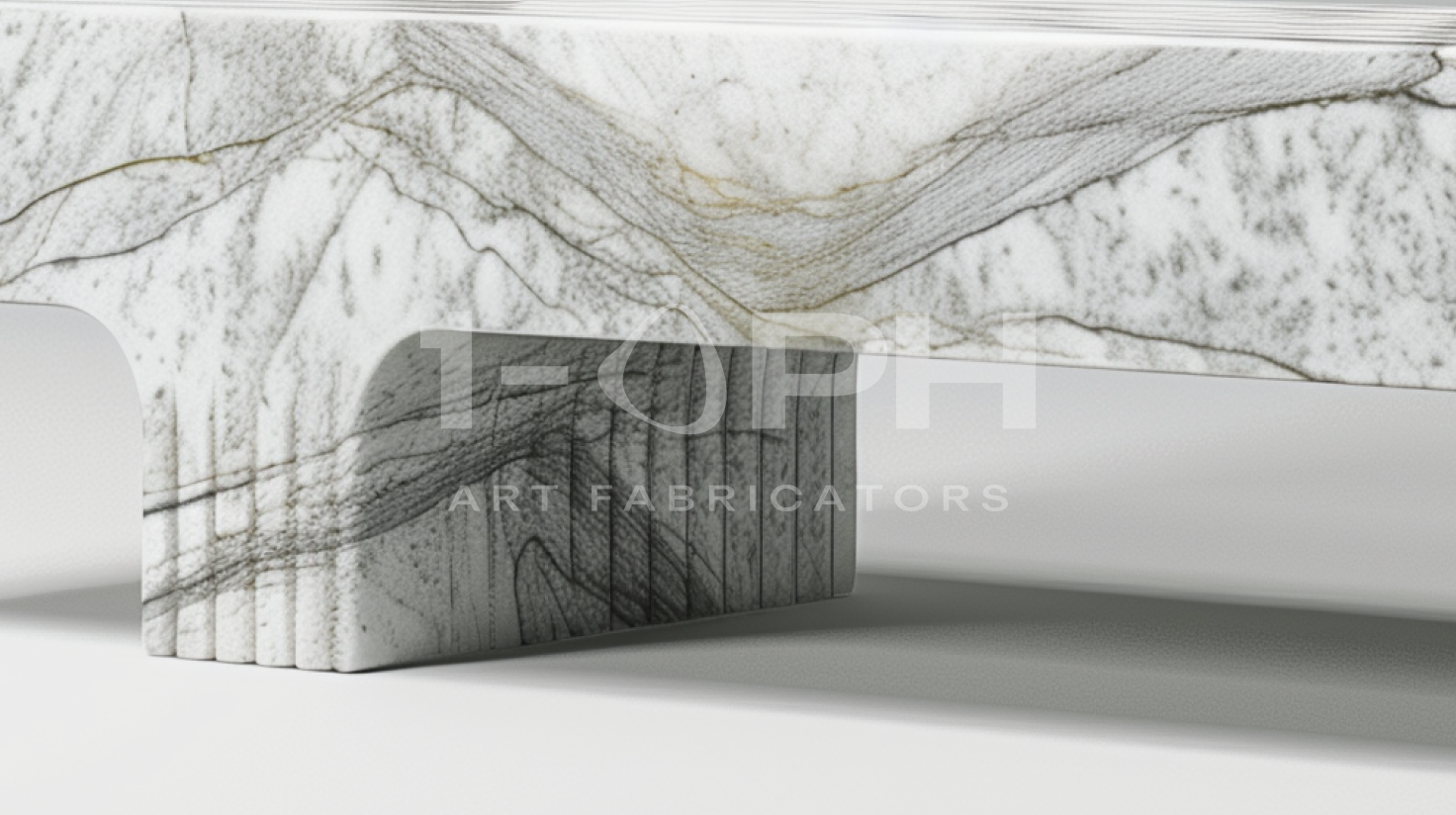 Calacatta Strata Marble Bench
