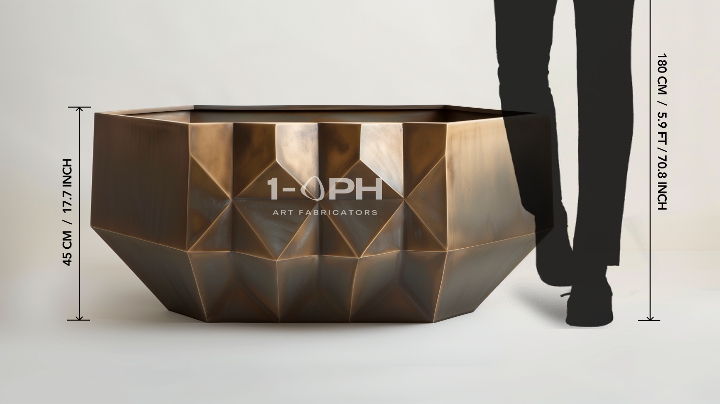 Faceted Bronze Geometric Luxury Planter