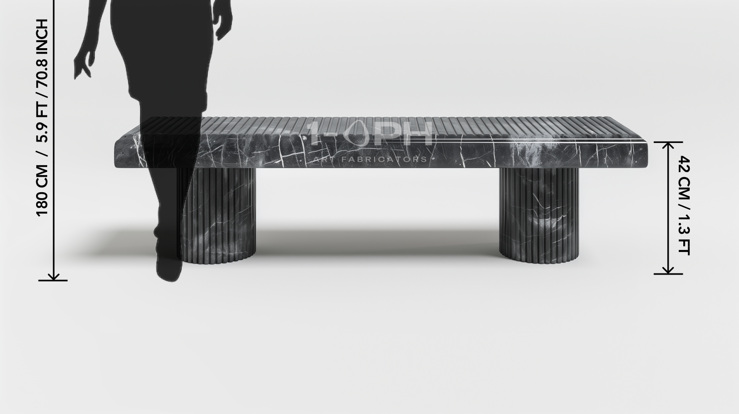 Fluted Column Marble Bench