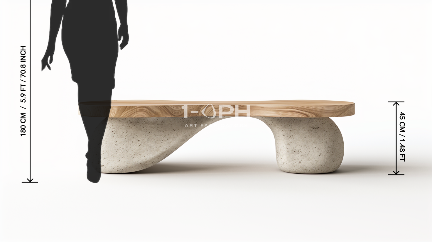 TerraFlow Wood & Stone Bench