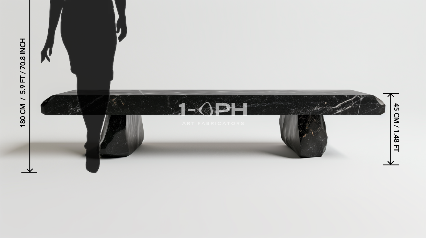 Obsidian Edge Marble Bench