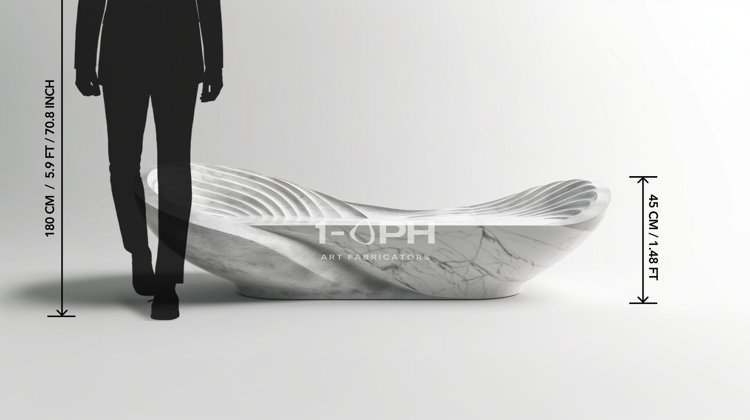 Aurelia Wave Marble Bench