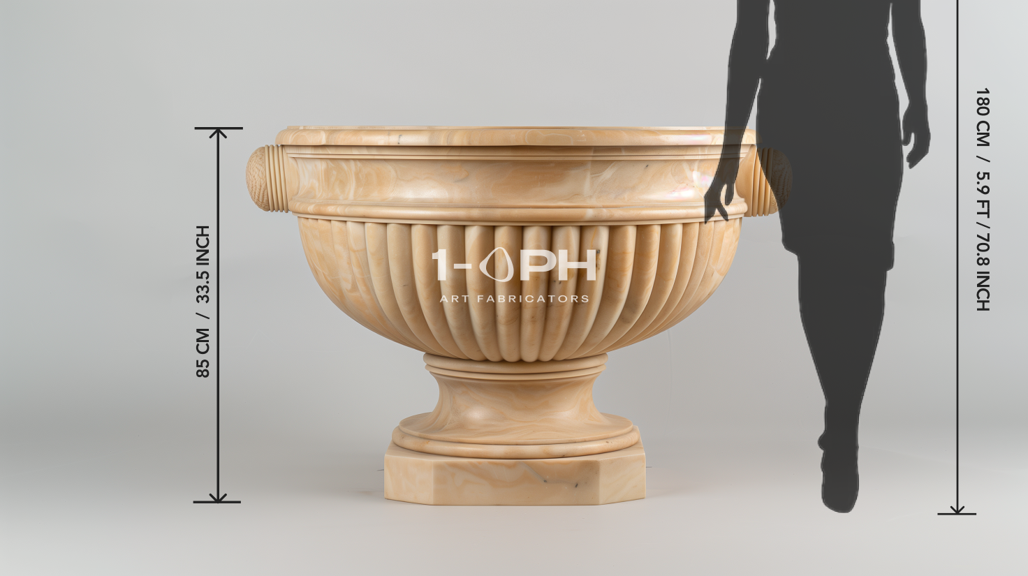 Egyptian Beige Classical Marble Urn Planter