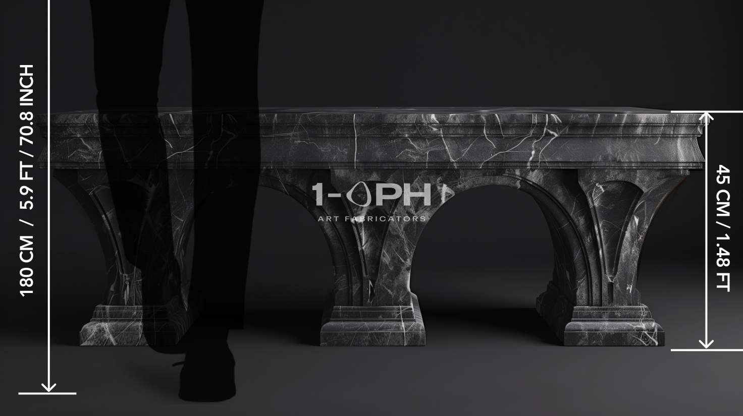 Imperial Triple Arch Marble Bench