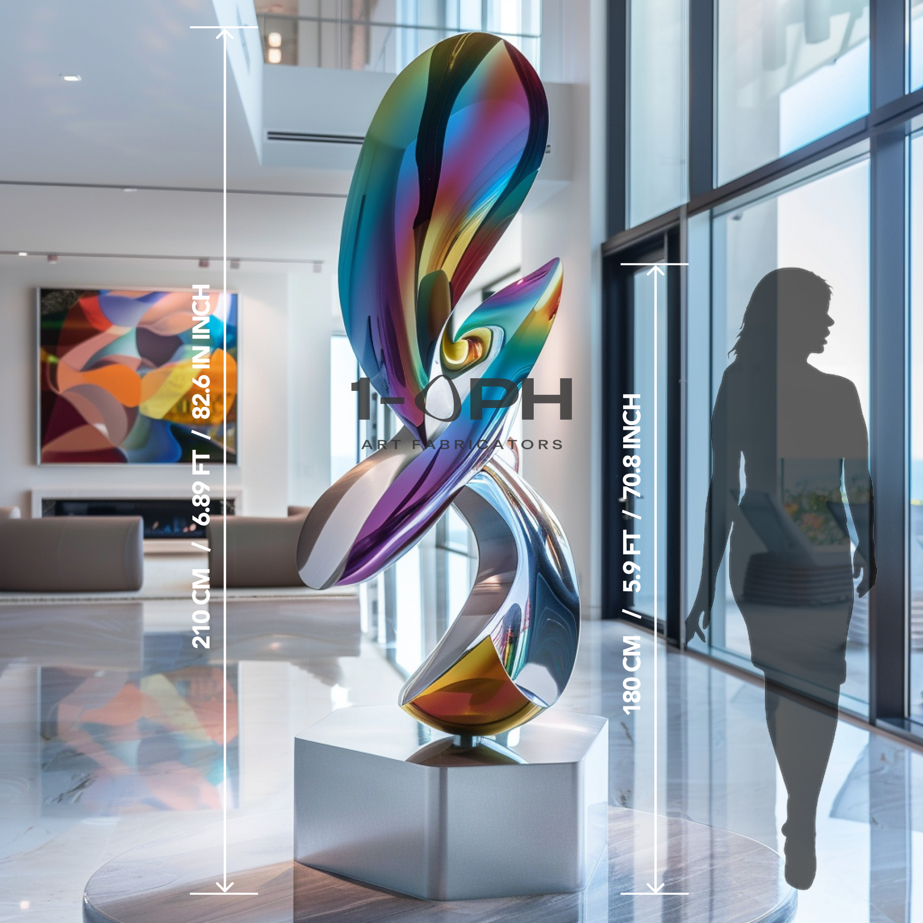 Chromaflux Helix — Polished Stainless Steel Sculpture