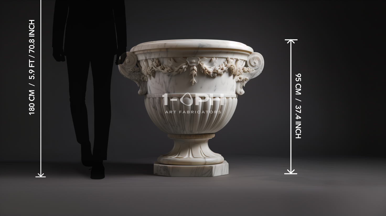 Carrara Floral Garland Marble Urn Planter