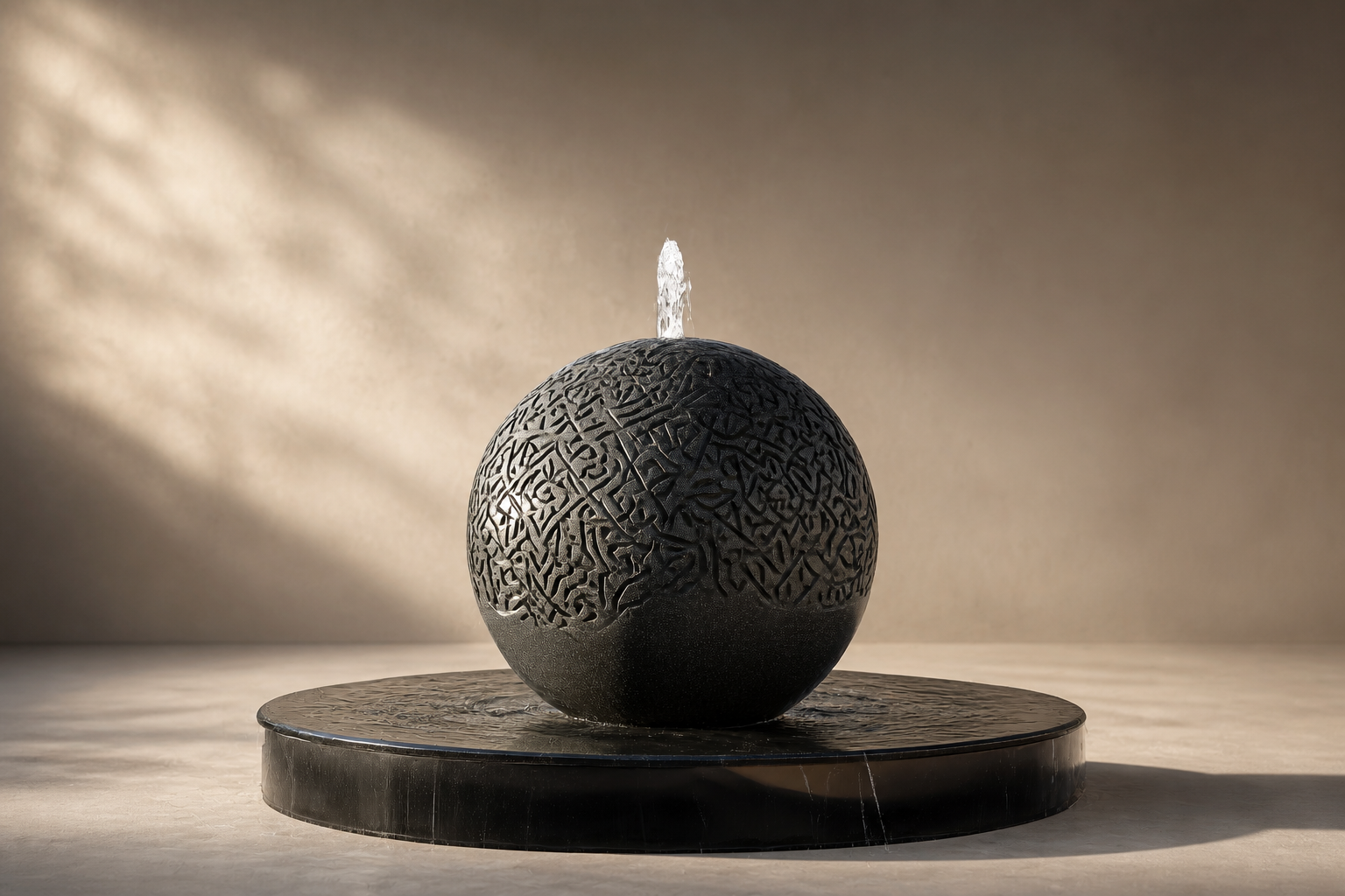 Atria — granite sphere fountain by 1-OPH