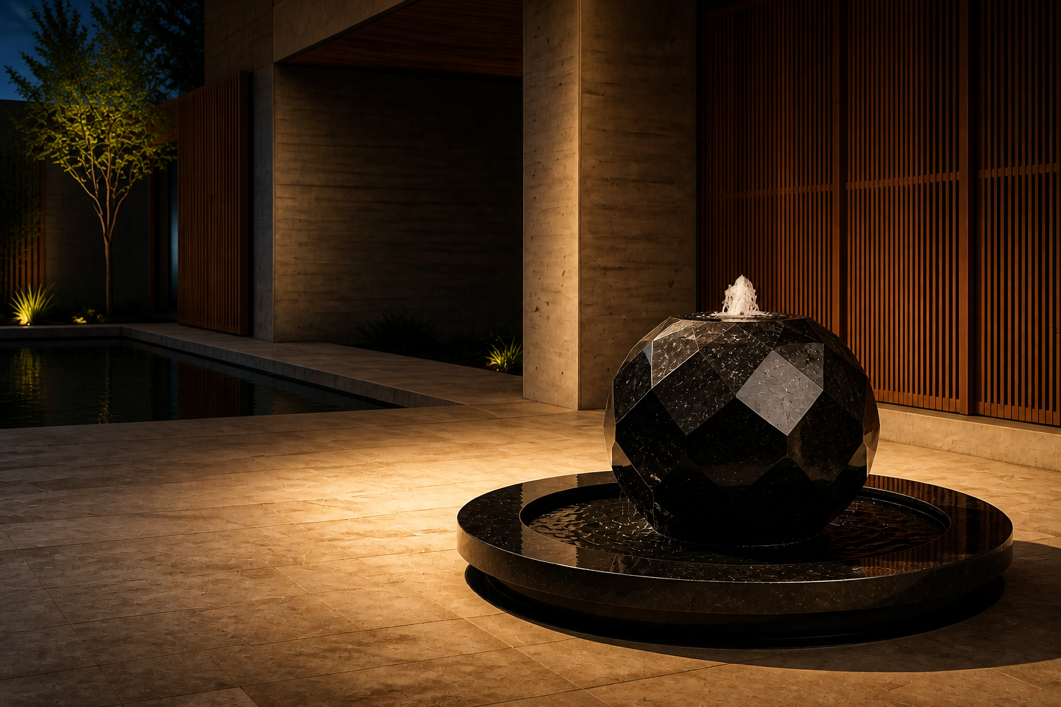 Miaplac — stone sphere fountain by 1-OPH