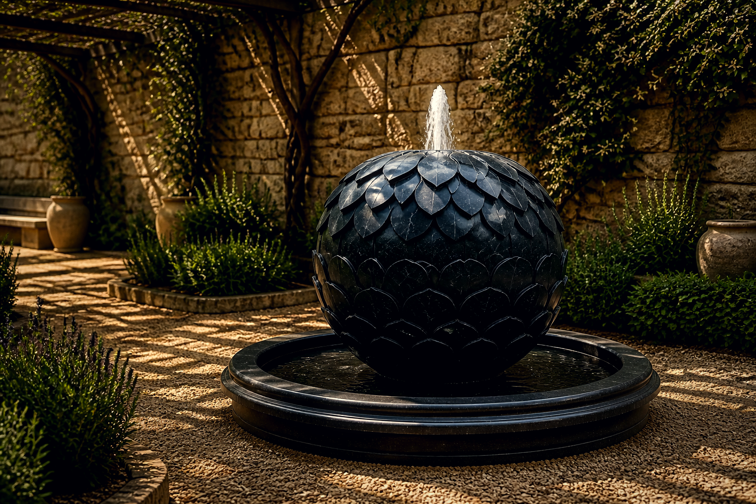 Avior — stone sphere fountain by 1-OPH