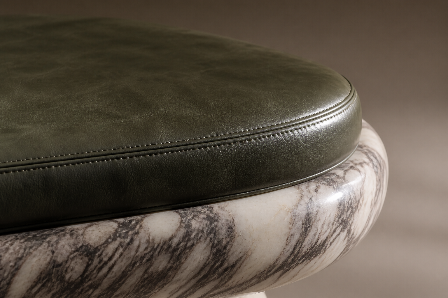 Ozio — green marble sculptural bench by 1-OPH
