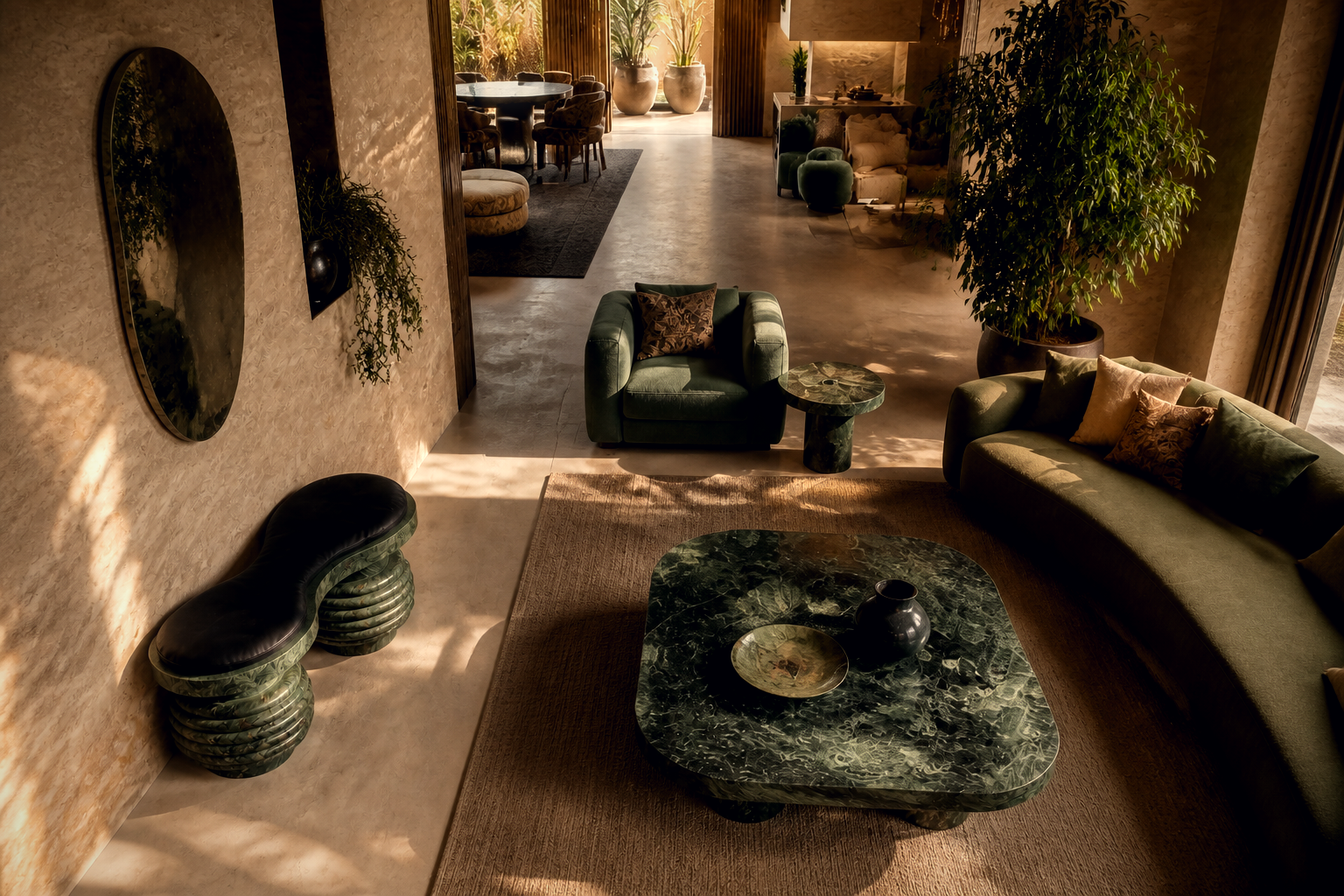 Sedara — stone sculptural bench by 1-OPH