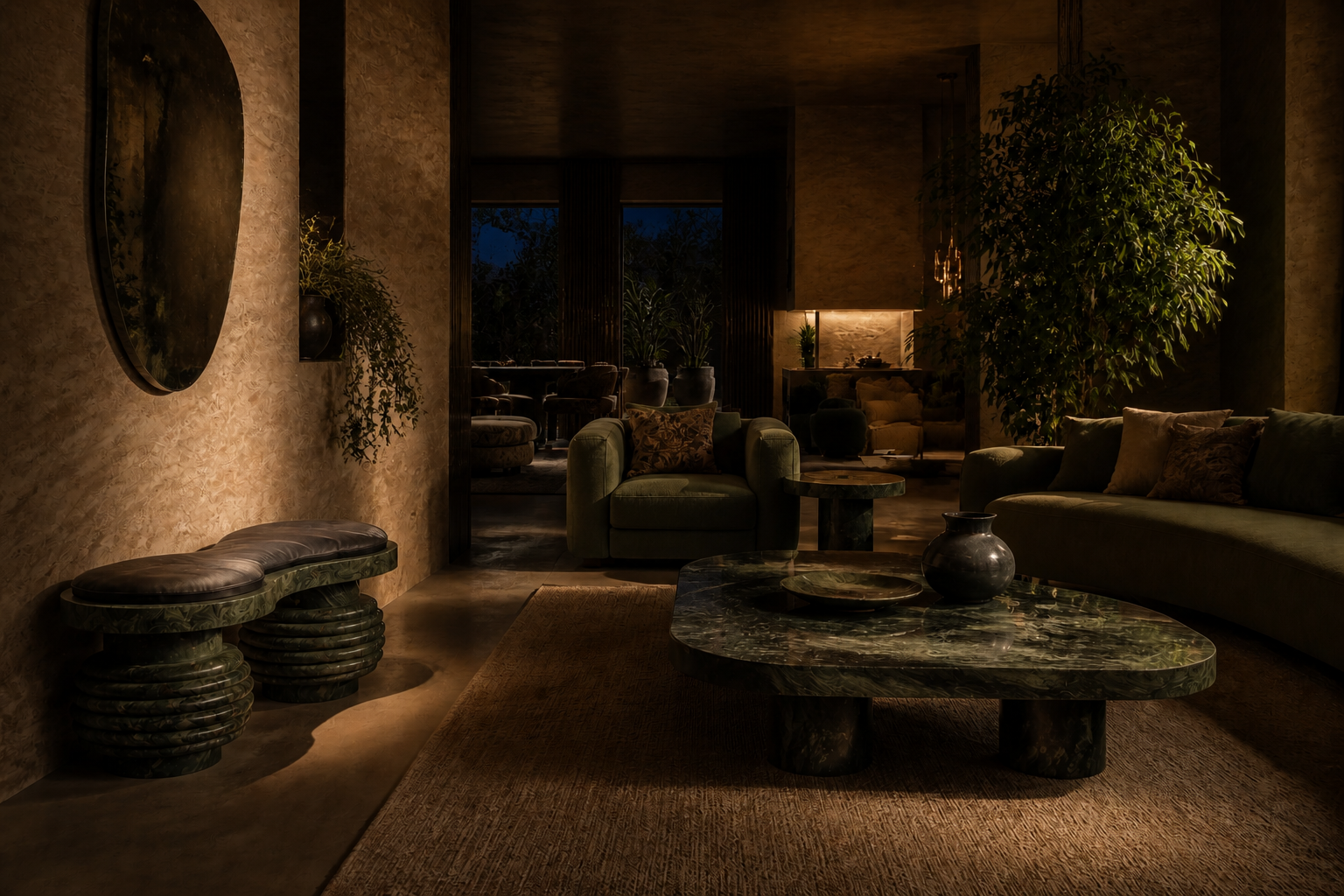 Sedara — stone sculptural bench by 1-OPH