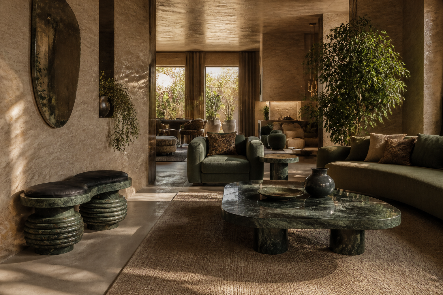 Sedara — stone sculptural bench by 1-OPH