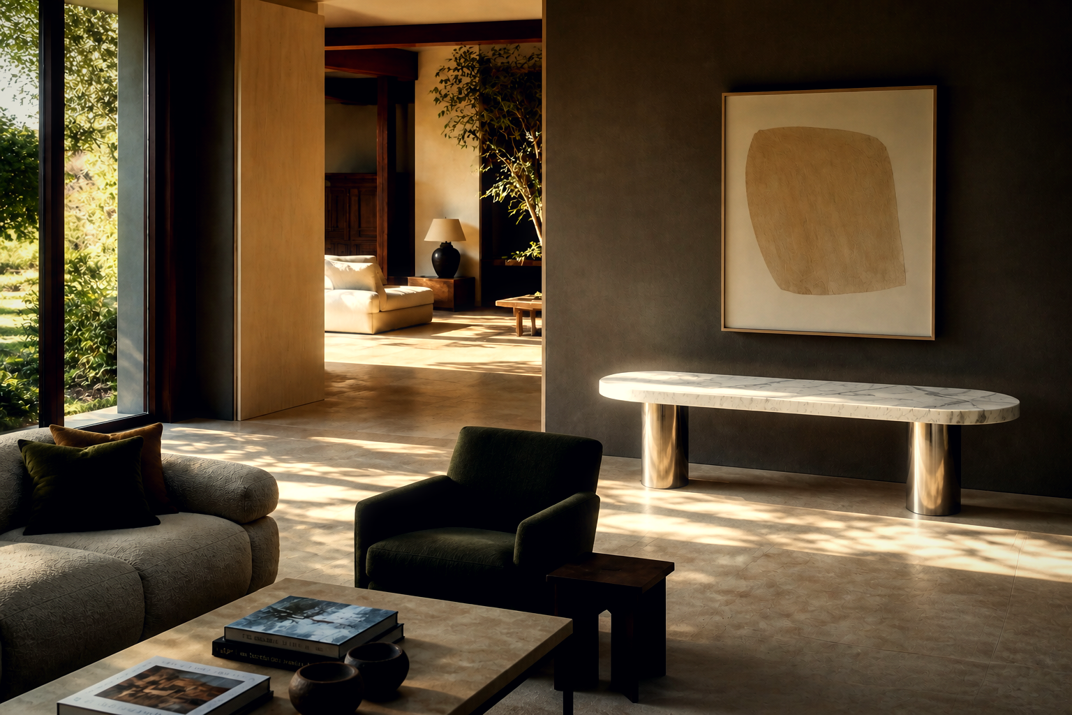 Quieta — marble sculptural bench by 1-OPH