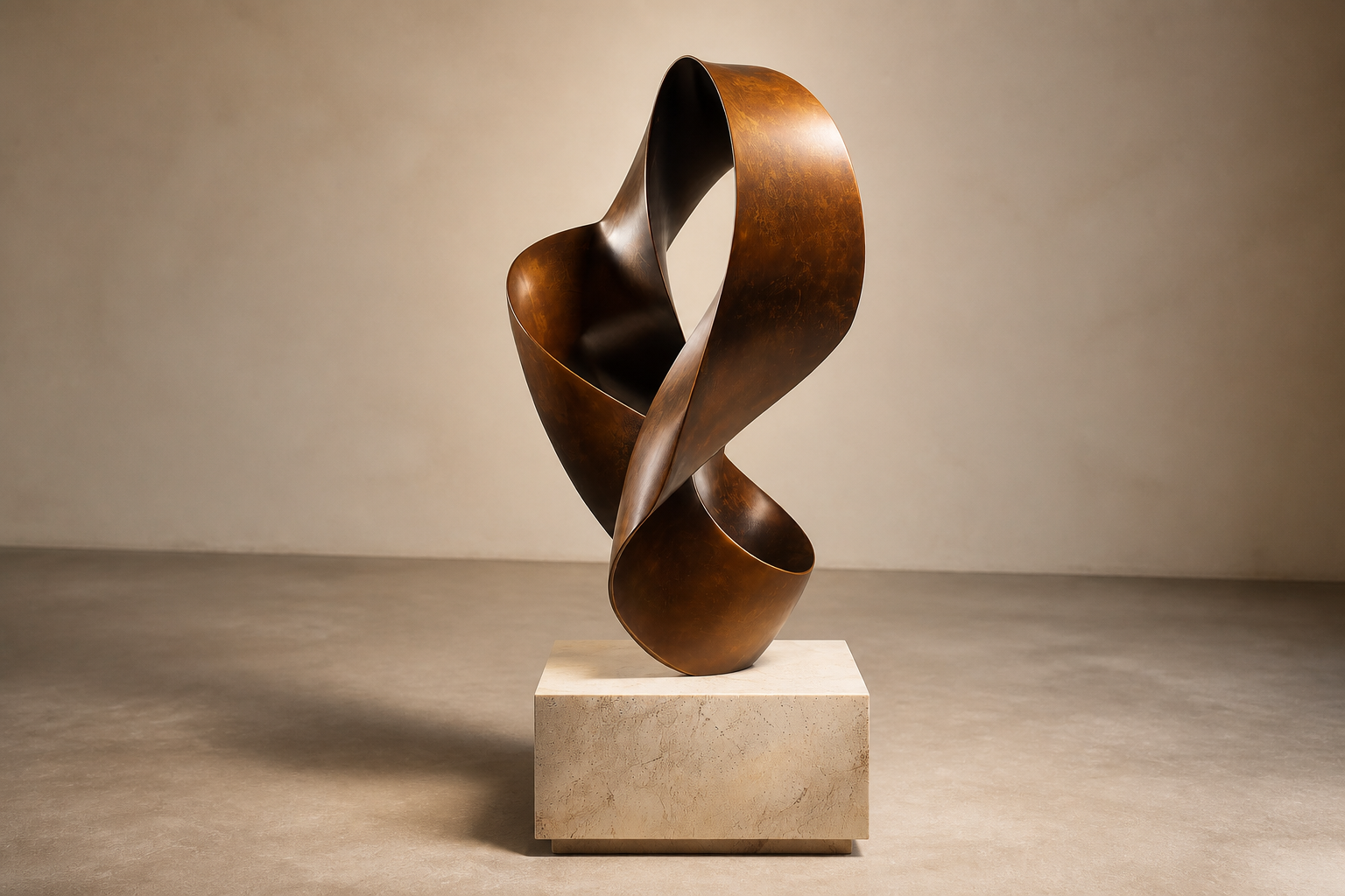Turais — Bronze on travertine sculpture by 1-OPH