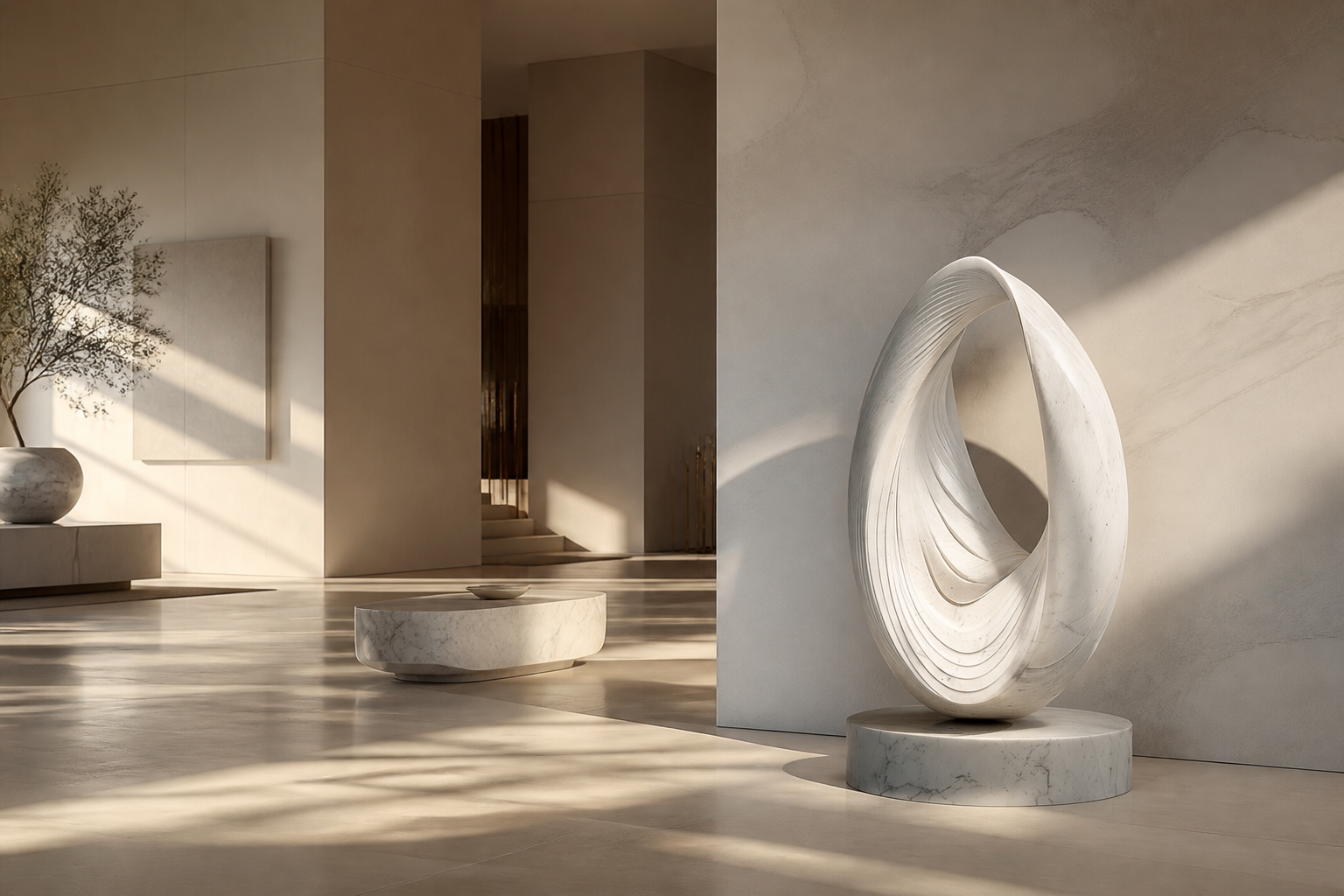 Origo — Marble egg sculpture by 1-OPH