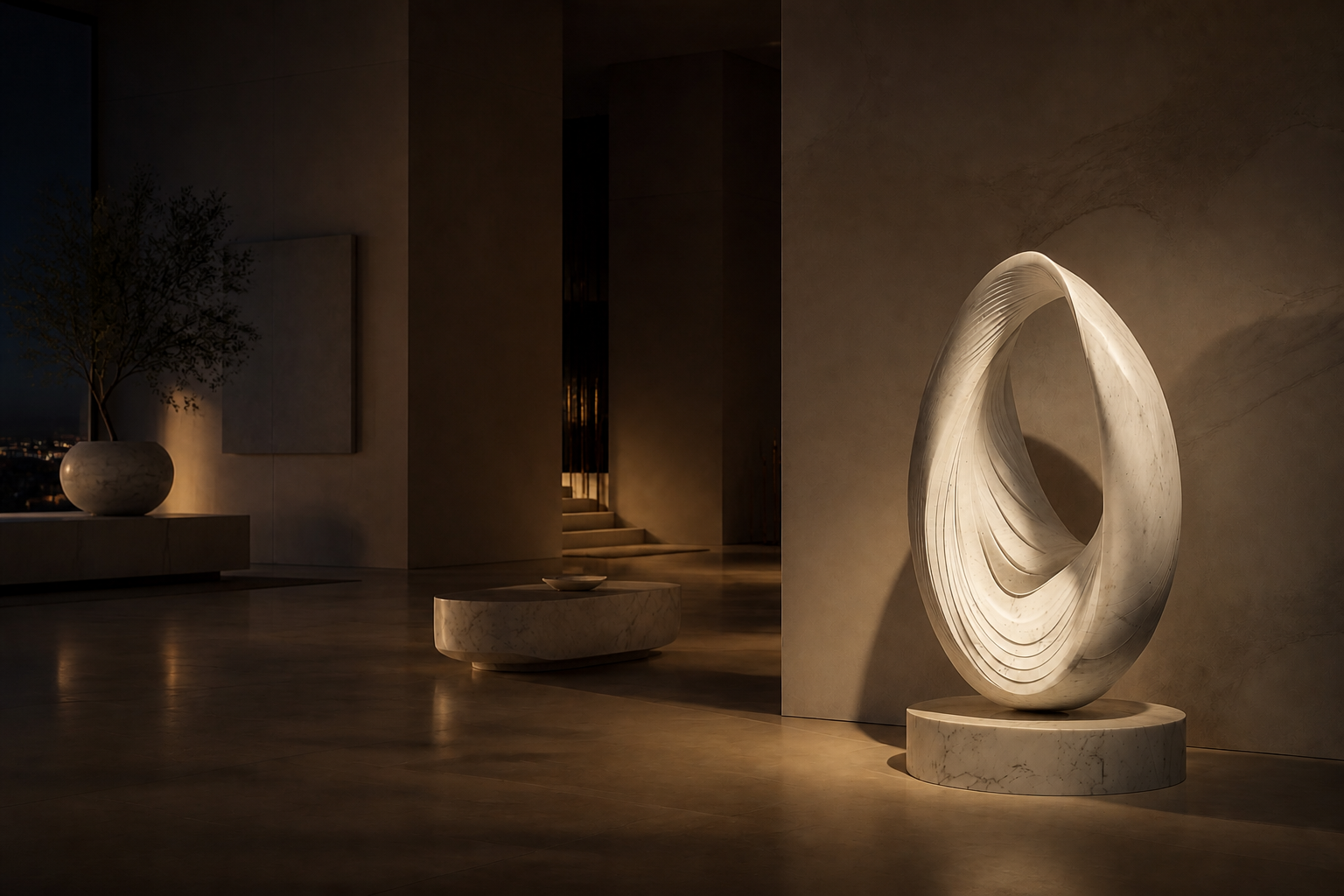 Origo — Marble egg sculpture by 1-OPH